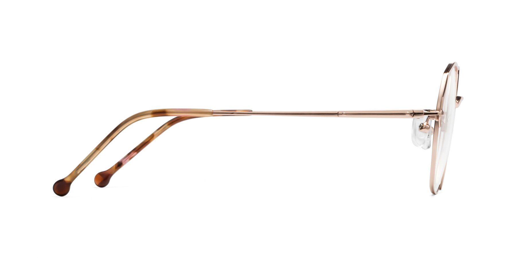 Side of 18020 in Rose Gold with Clear Eyeglass Lenses