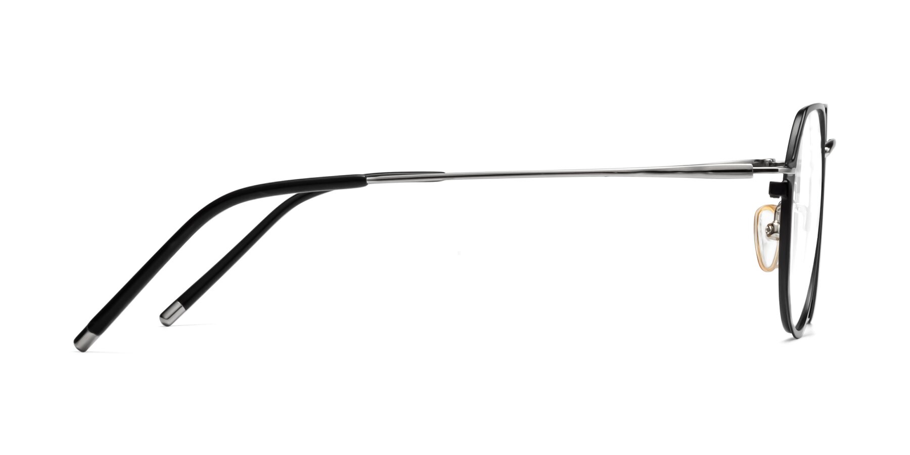 Side of 18023 in Black-Silver with Clear Eyeglass Lenses