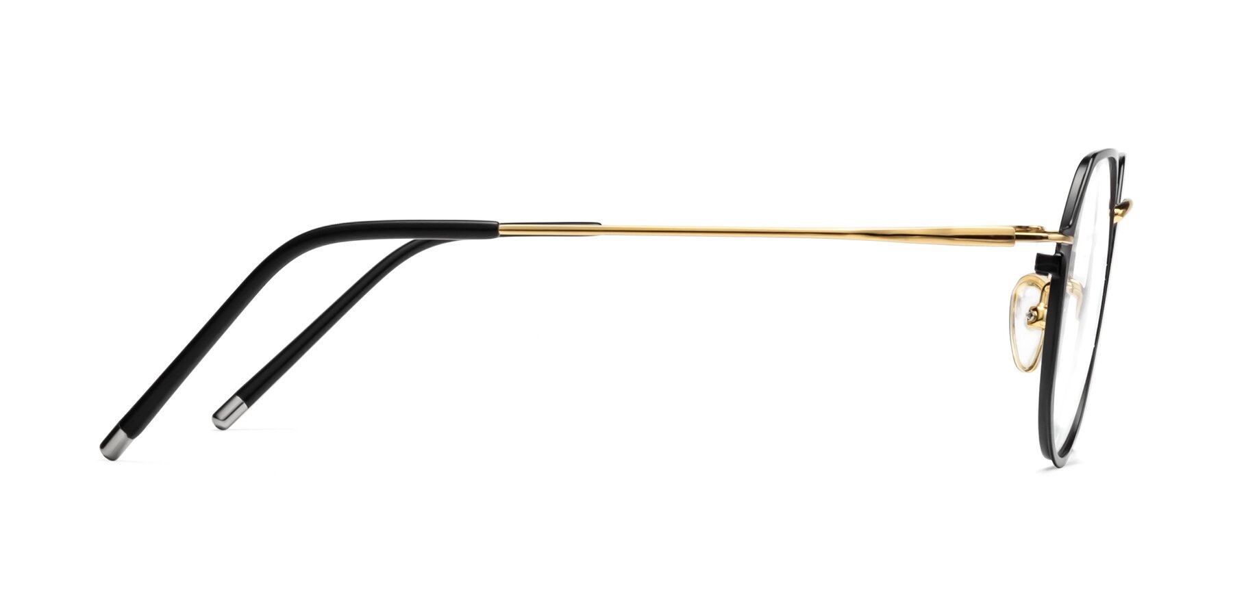 Side of 18023 in Black-Gold with Clear Eyeglass Lenses