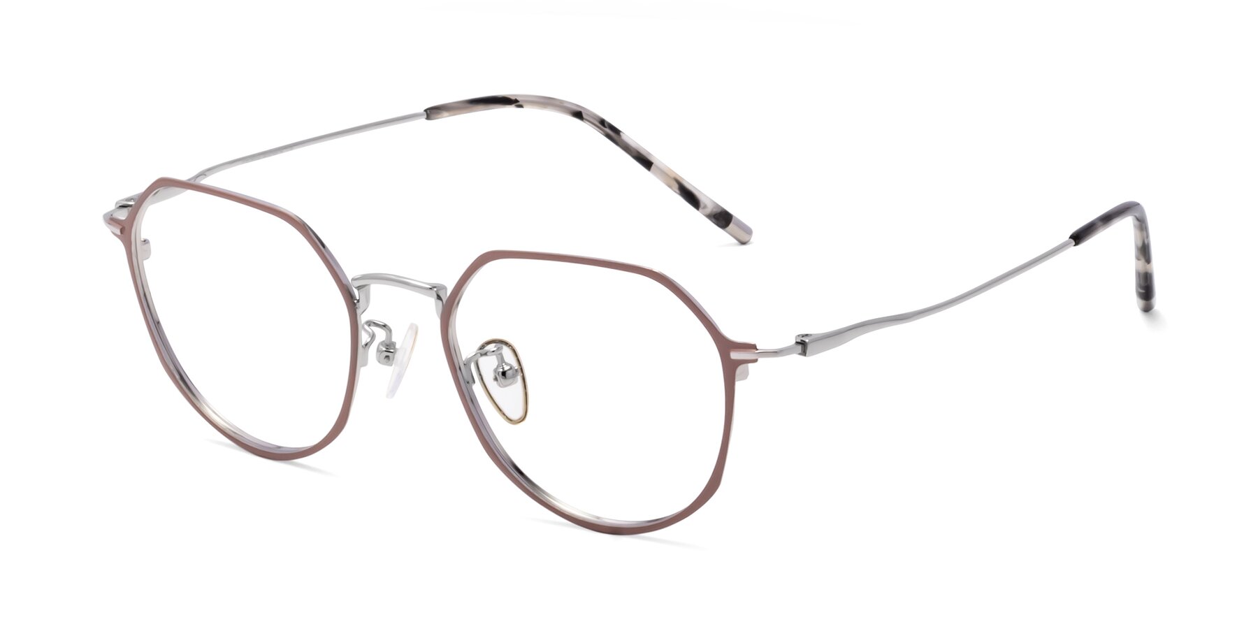 Angle of 18023 in Sand-Silver with Clear Eyeglass Lenses