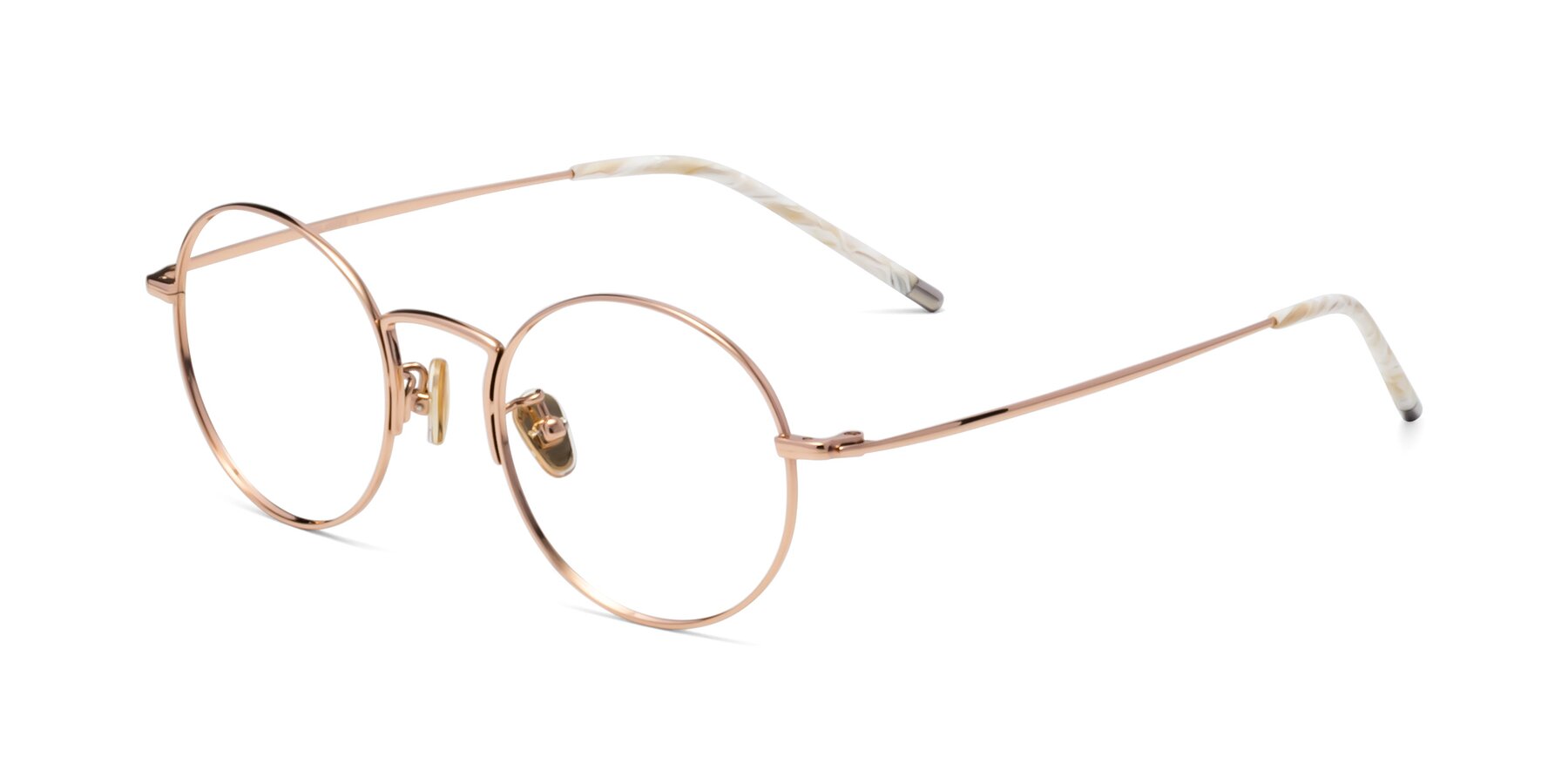 Angle of 80033 in Rose Gold with Clear Reading Eyeglass Lenses