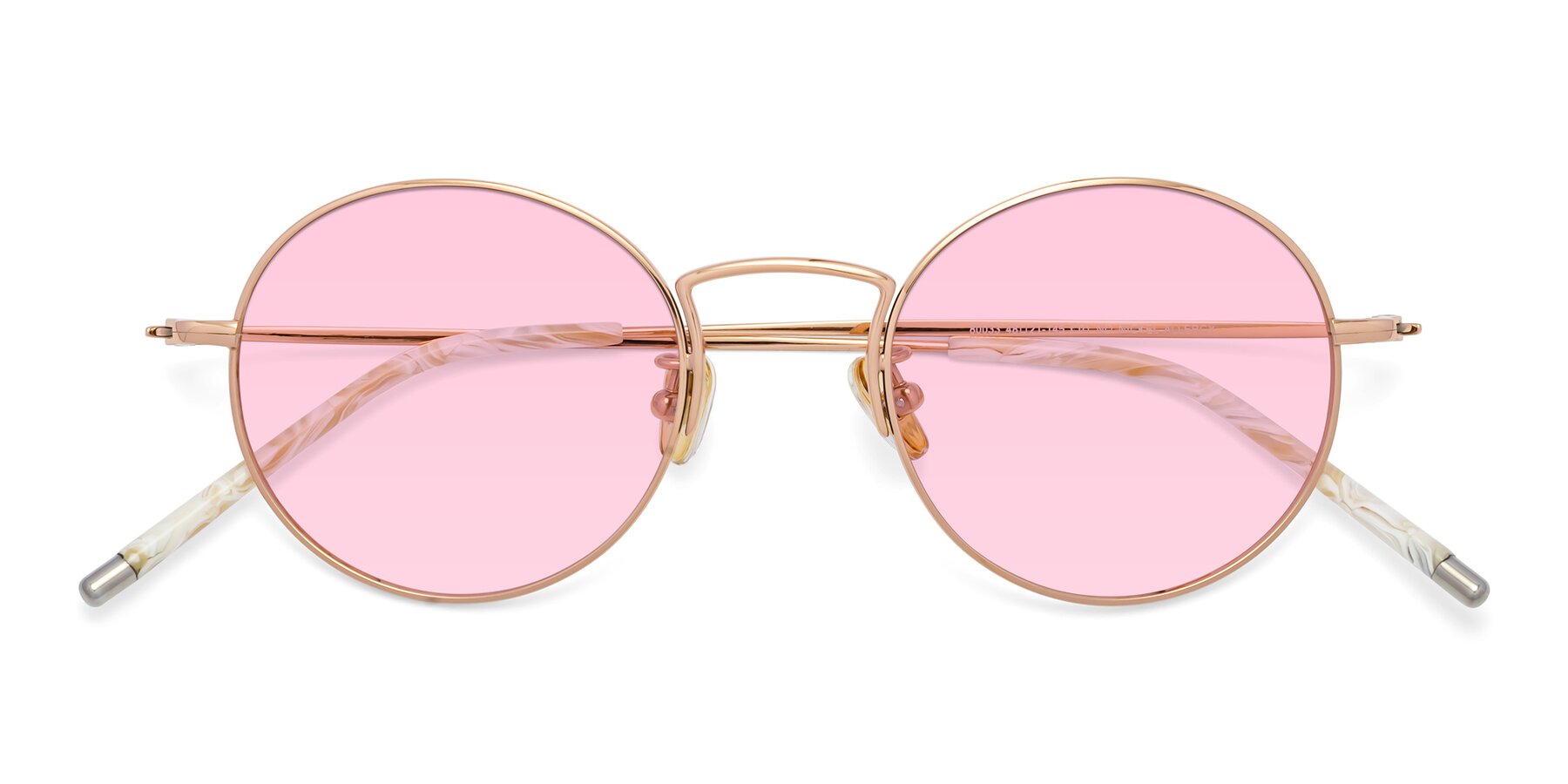 Folded Front of 80033 in Rose Gold with Light Pink Tinted Lenses