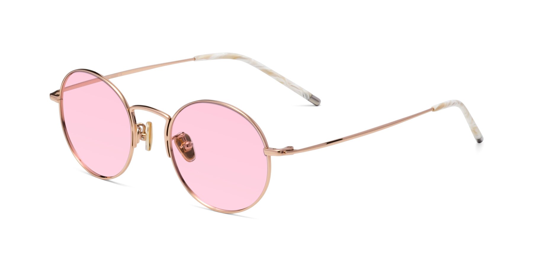 Angle of 80033 in Rose Gold with Light Pink Tinted Lenses