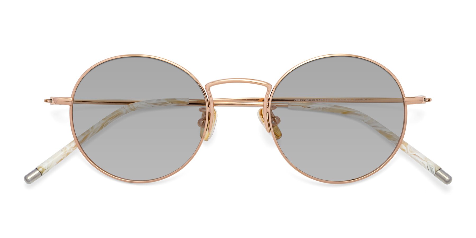 Folded Front of 80033 in Rose Gold with Light Gray Tinted Lenses