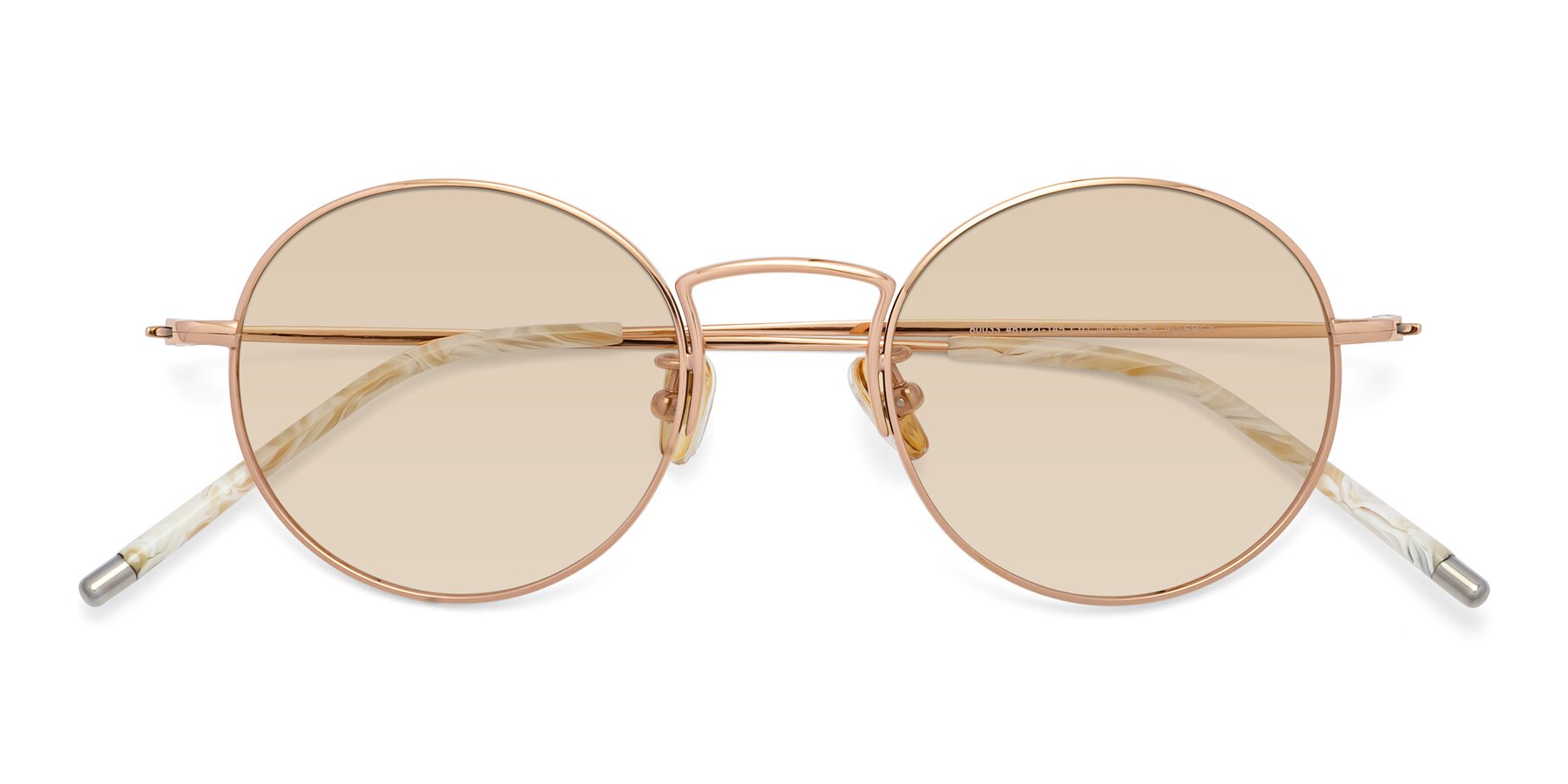 Folded Front of 80033 in Rose Gold with Light Brown Tinted Lenses