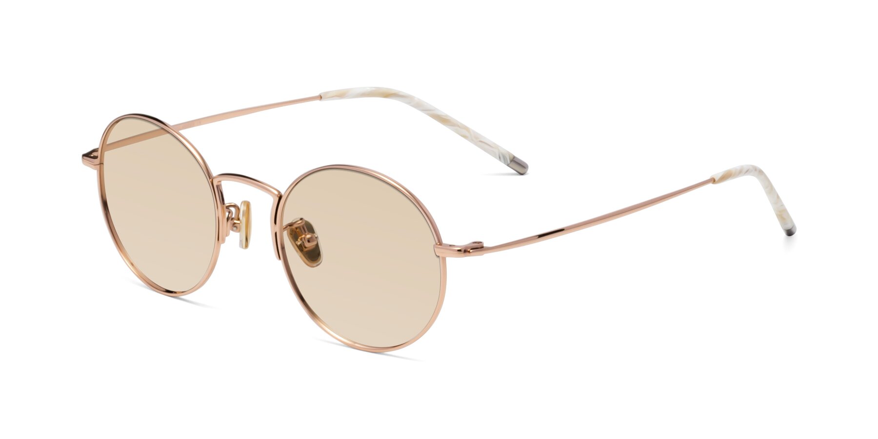 Angle of 80033 in Rose Gold with Light Brown Tinted Lenses
