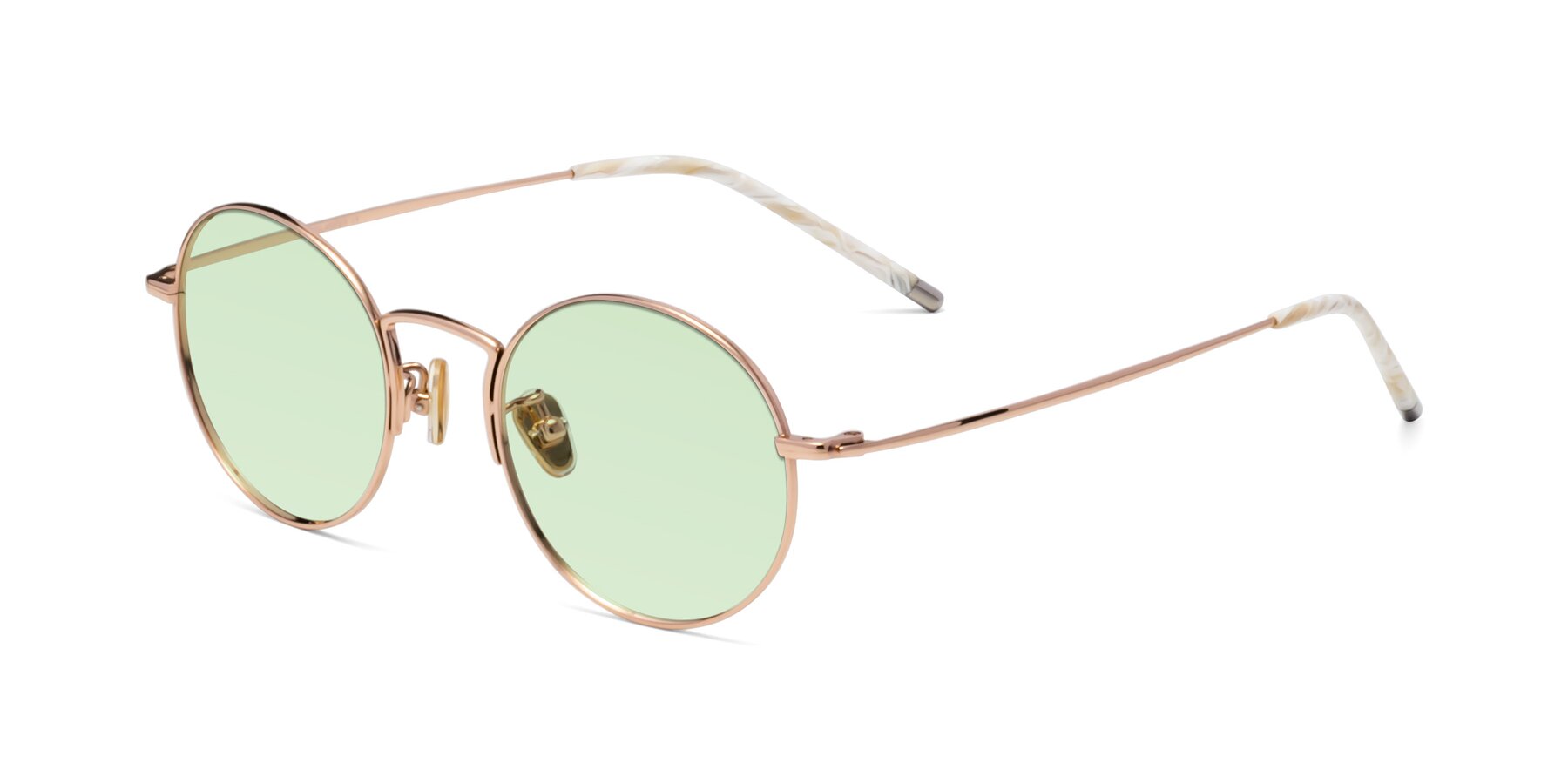 Angle of 80033 in Rose Gold with Light Green Tinted Lenses