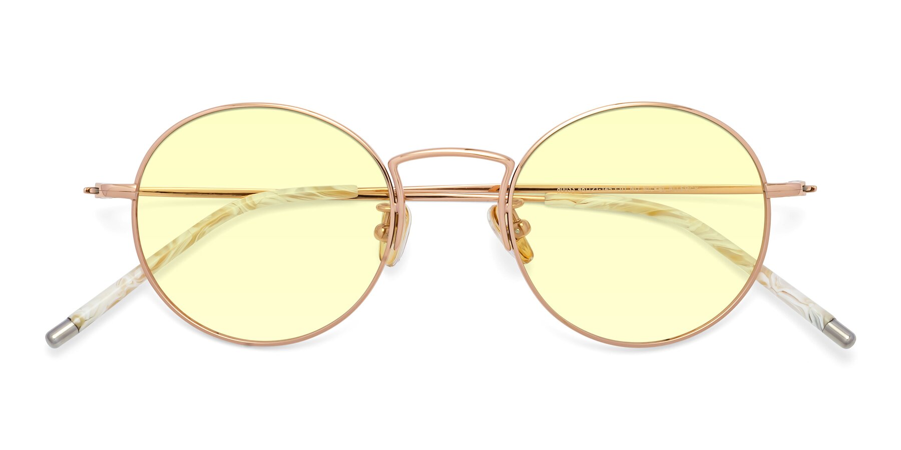 Folded Front of 80033 in Rose Gold with Light Yellow Tinted Lenses