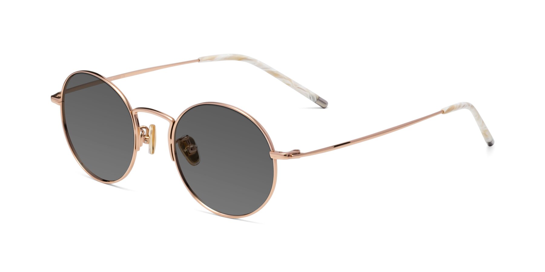 Angle of 80033 in Rose Gold with Medium Gray Tinted Lenses