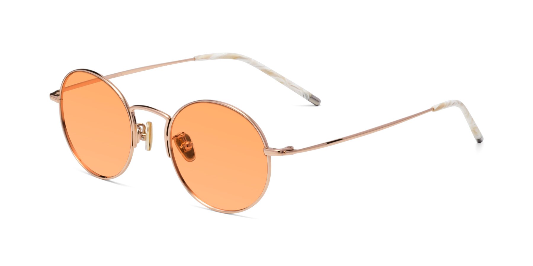 Angle of 80033 in Rose Gold with Medium Orange Tinted Lenses