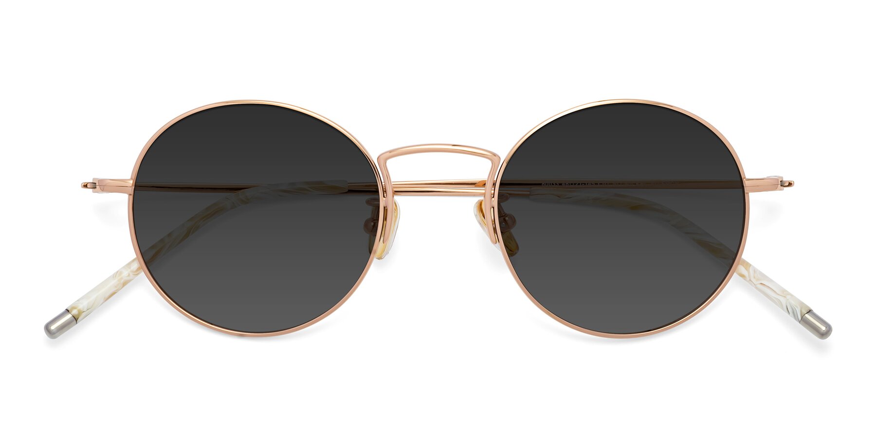 Folded Front of 80033 in Rose Gold with Gray Tinted Lenses