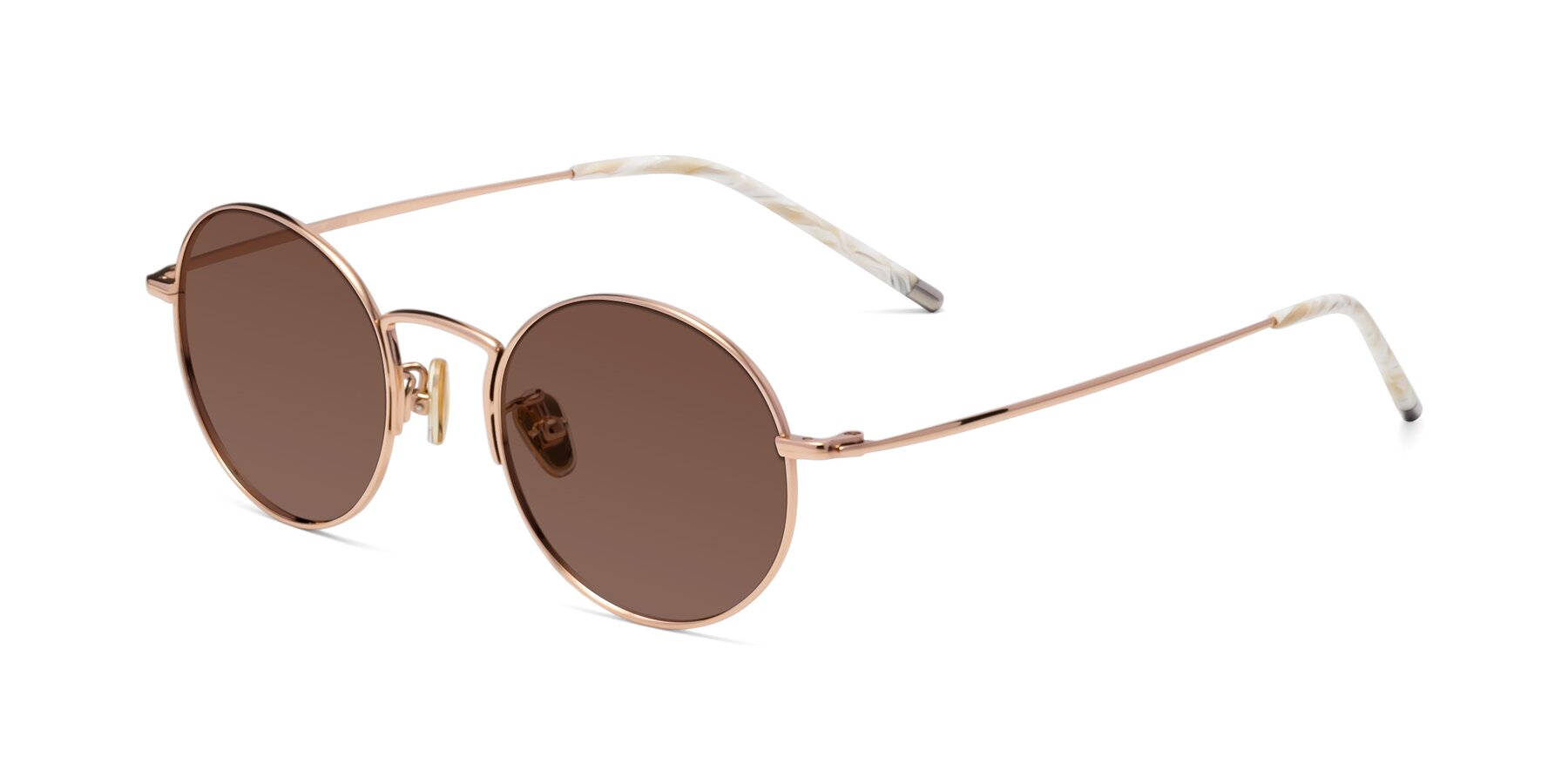 Angle of 80033 in Rose Gold with Brown Tinted Lenses