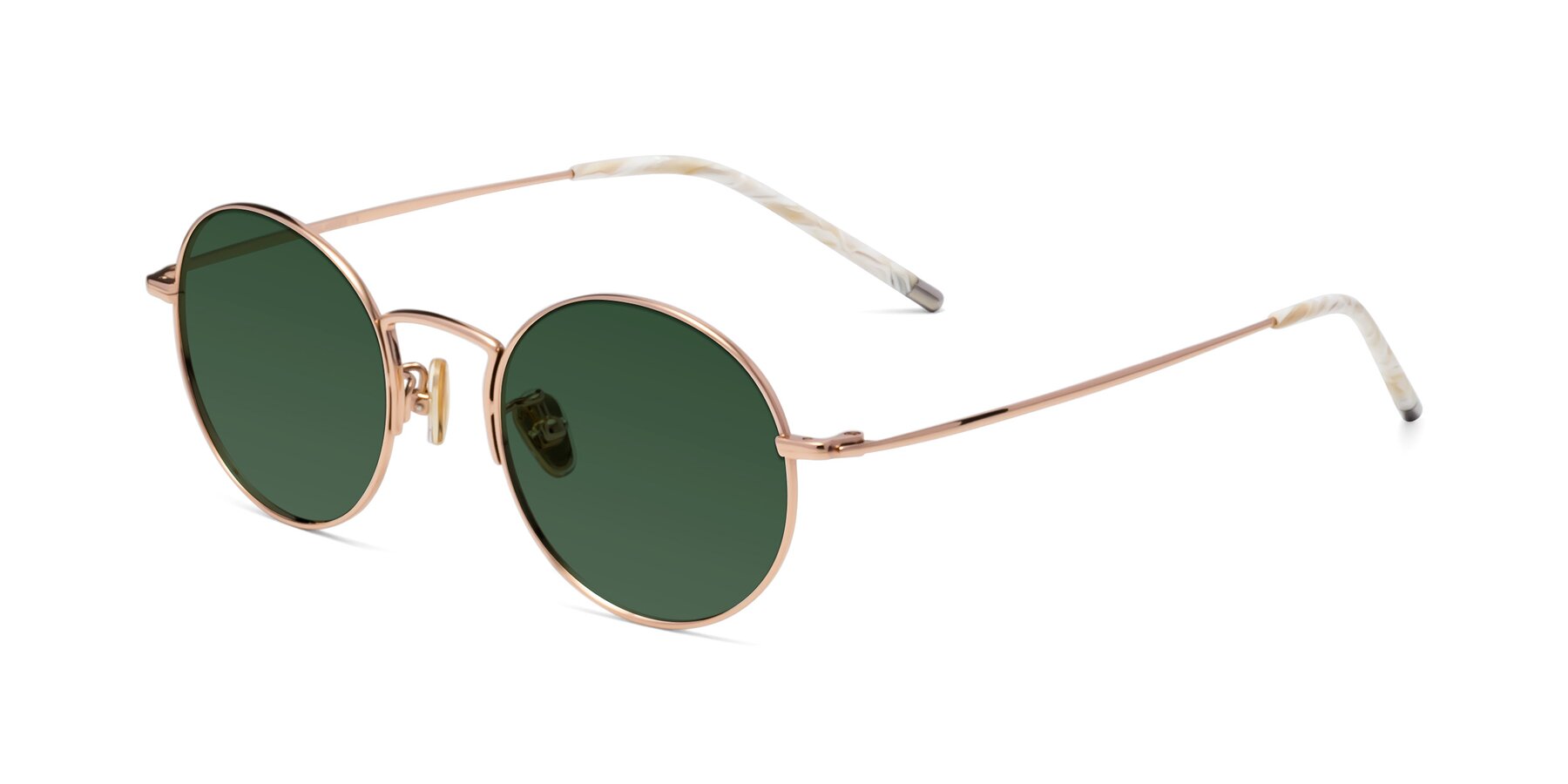 Angle of 80033 in Rose Gold with Green Tinted Lenses