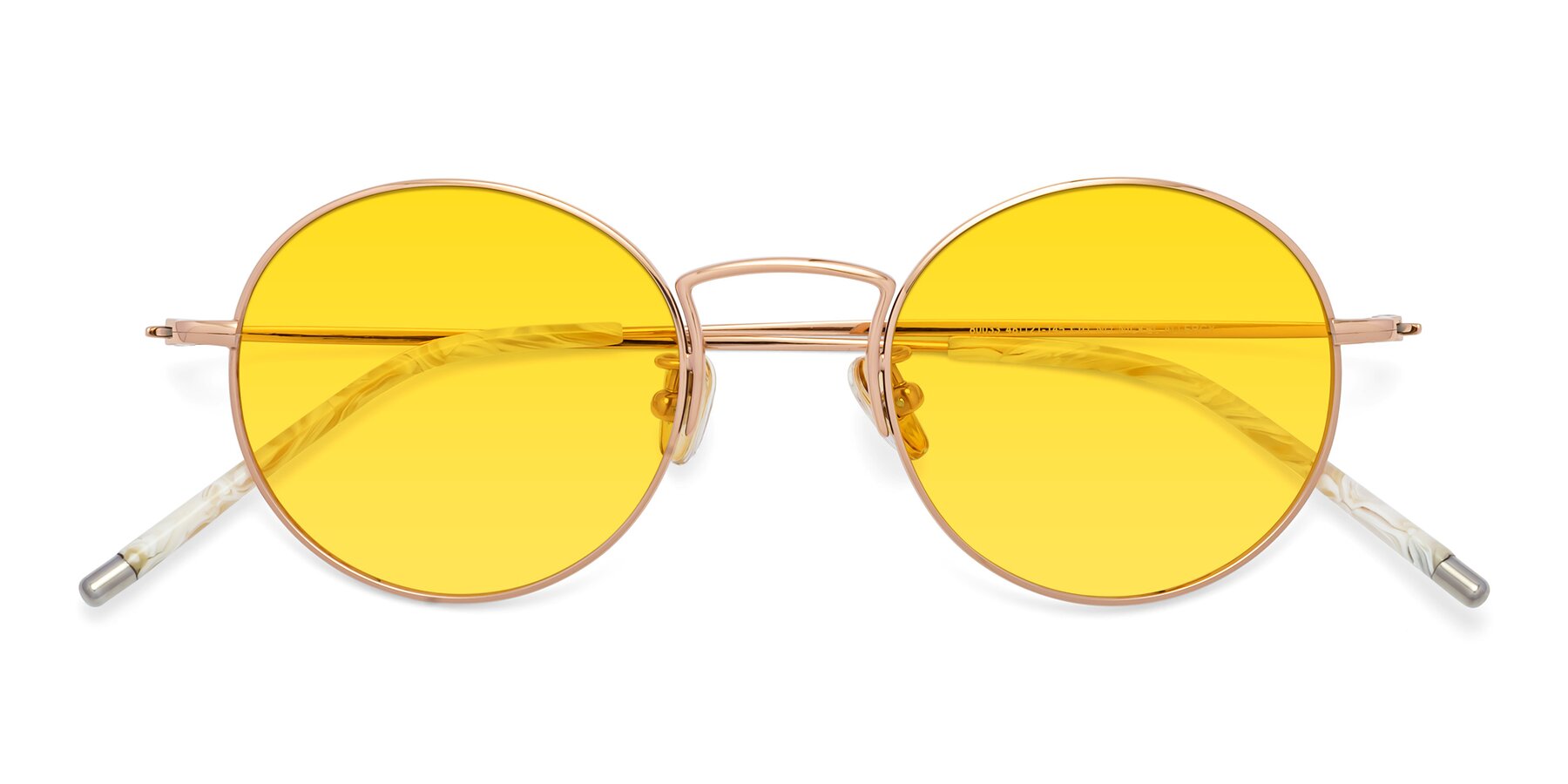 Folded Front of 80033 in Rose Gold with Yellow Tinted Lenses
