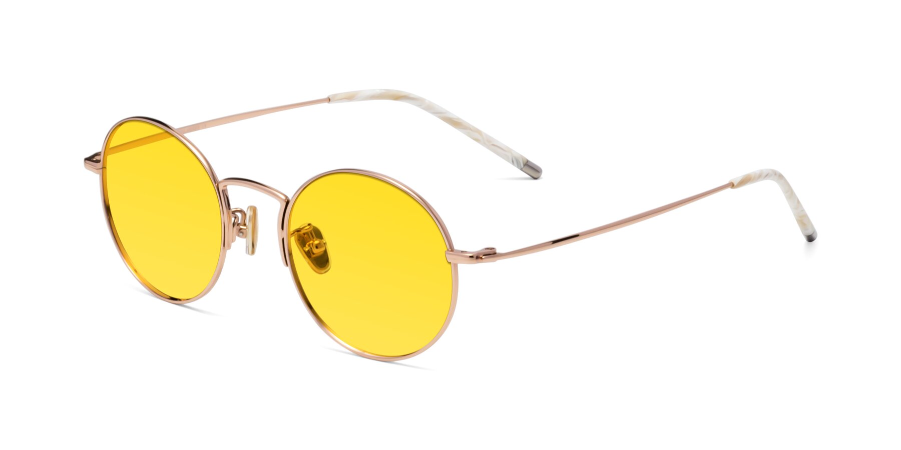 Angle of 80033 in Rose Gold with Yellow Tinted Lenses