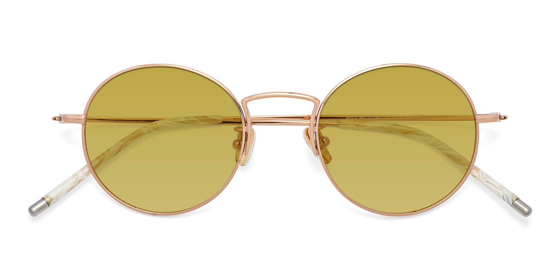Folded Front of 80033 in Rose Gold with Champagne Tinted Lenses