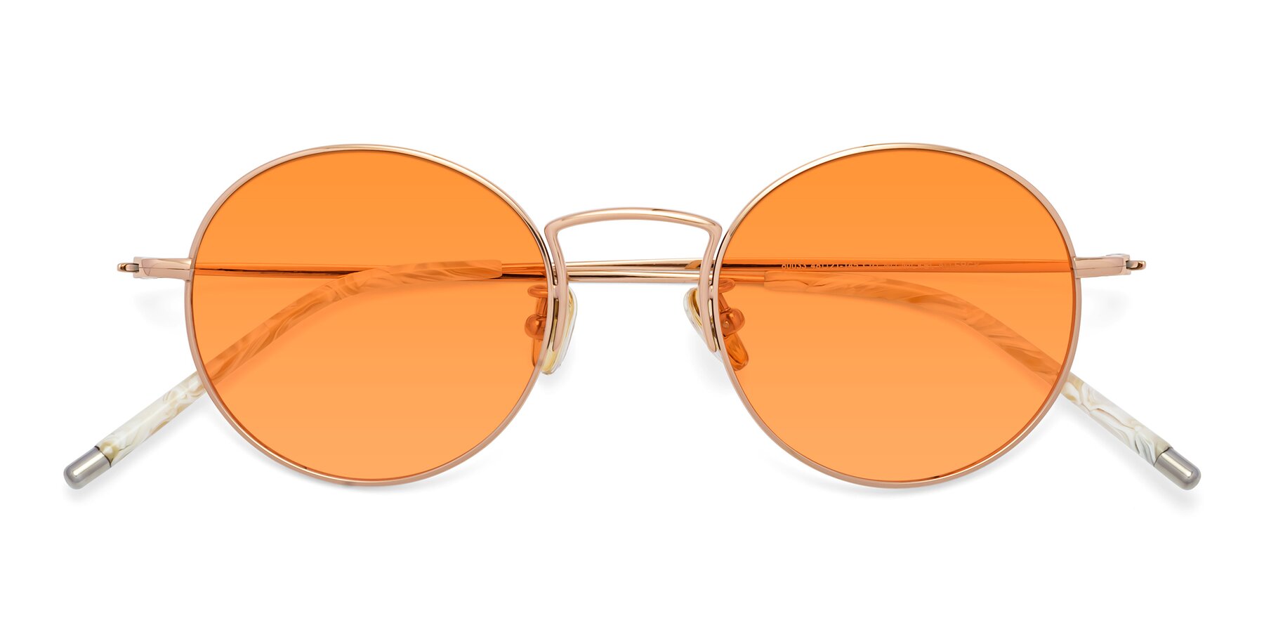 Folded Front of 80033 in Rose Gold with Orange Tinted Lenses