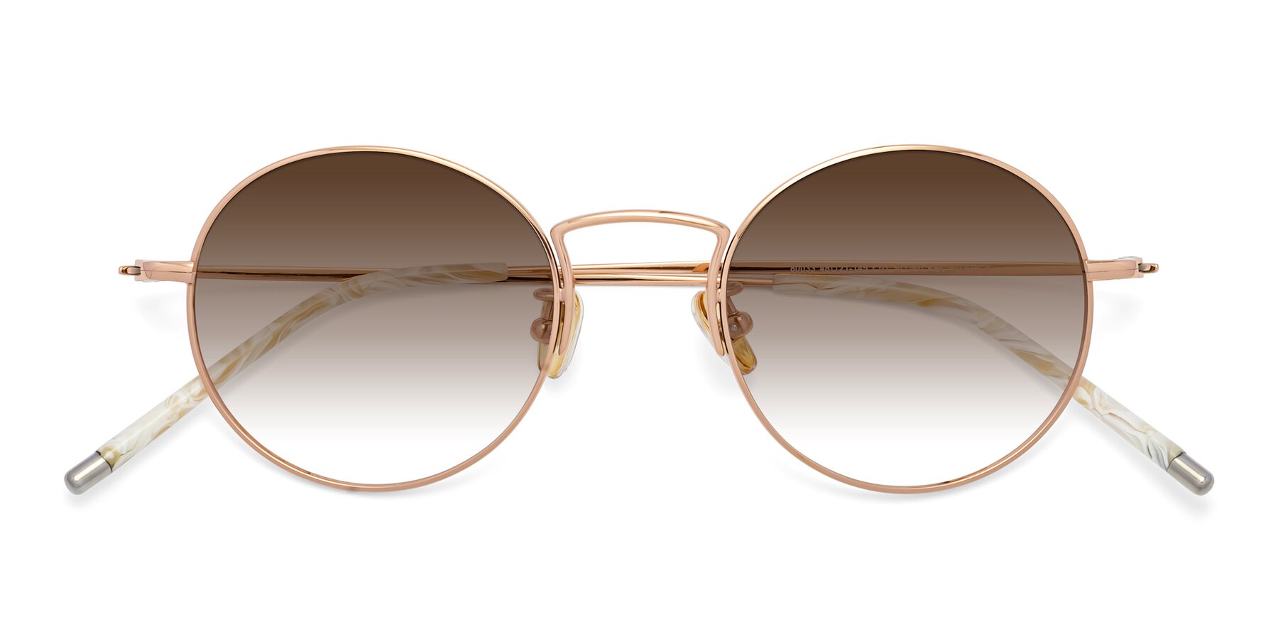 Folded Front of 80033 in Rose Gold with Brown Gradient Lenses