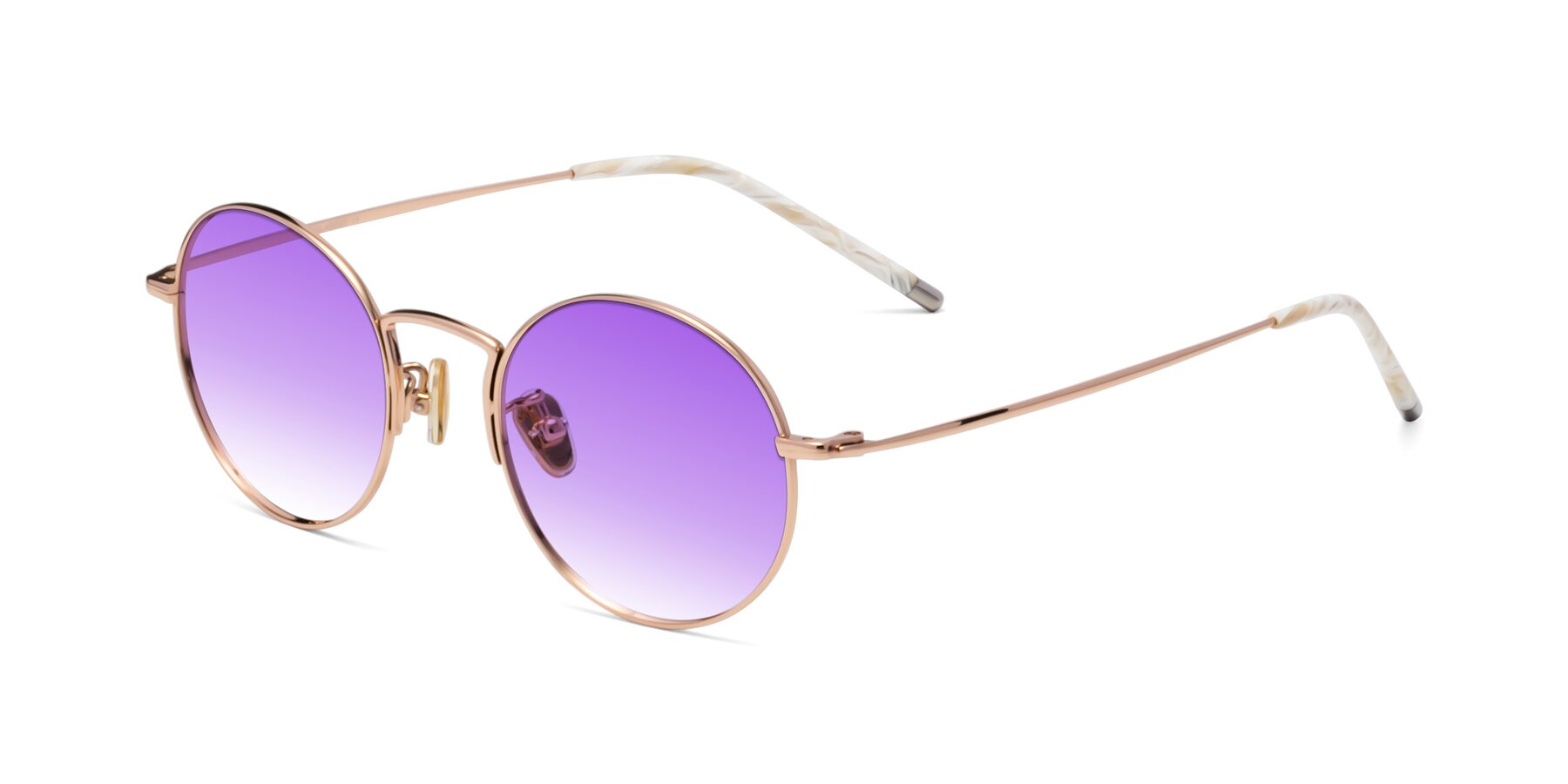 Angle of 80033 in Rose Gold with Purple Gradient Lenses