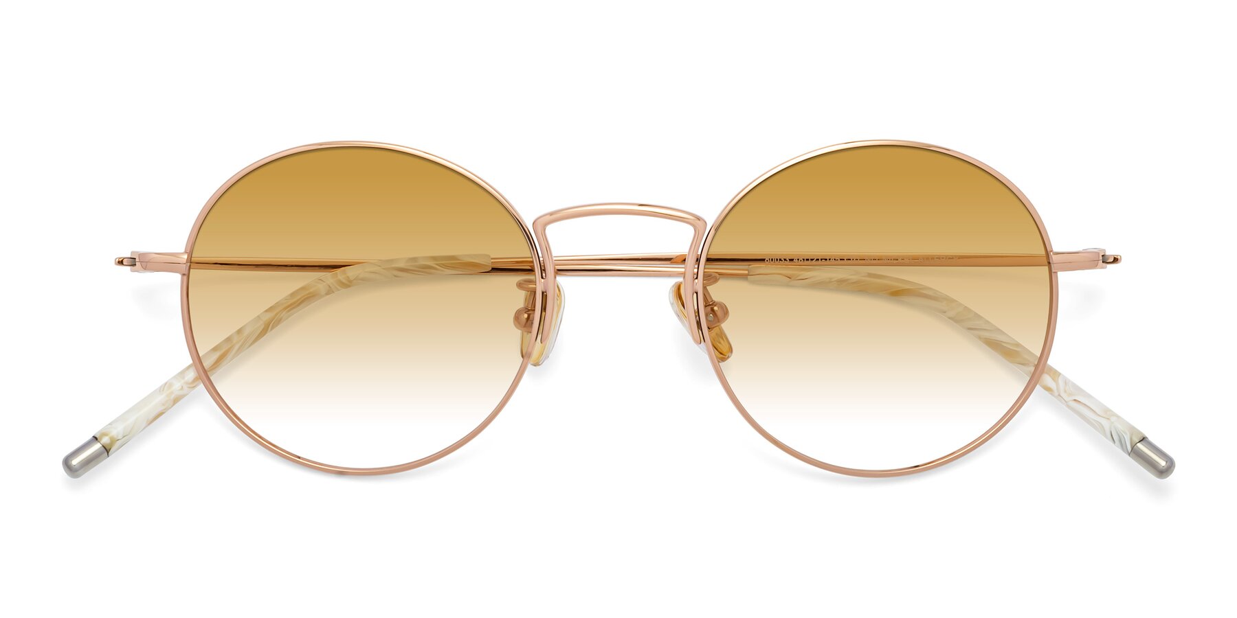 Folded Front of 80033 in Rose Gold with Champagne Gradient Lenses