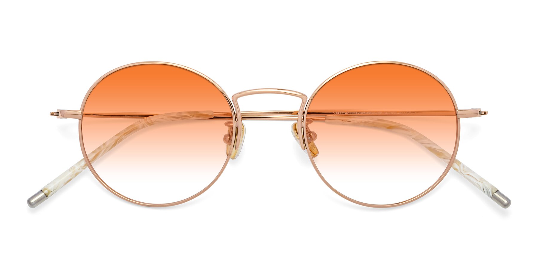 Folded Front of 80033 in Rose Gold with Orange Gradient Lenses