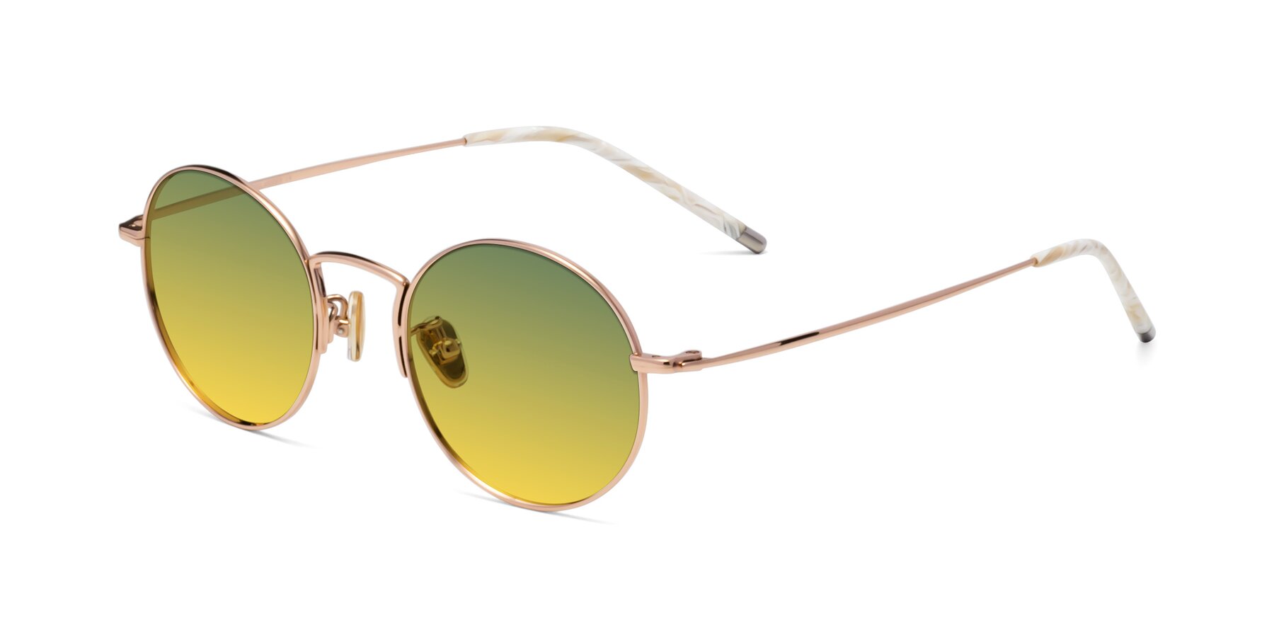 Angle of 80033 in Rose Gold with Green / Yellow Gradient Lenses