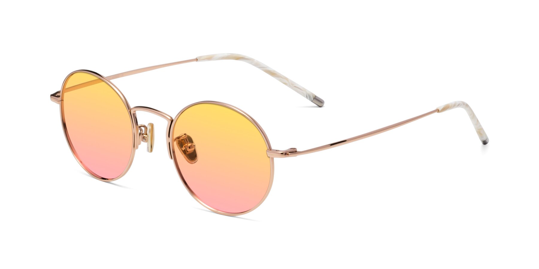 Angle of 80033 in Rose Gold with Yellow / Pink Gradient Lenses