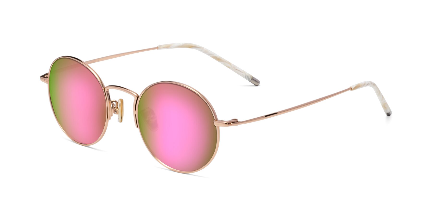 Angle of 80033 in Rose Gold with Pink Mirrored Lenses