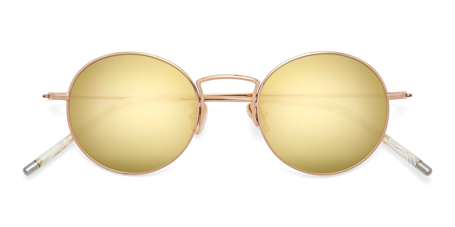 Folded Front of 80033 in Rose Gold with Gold Mirrored Lenses