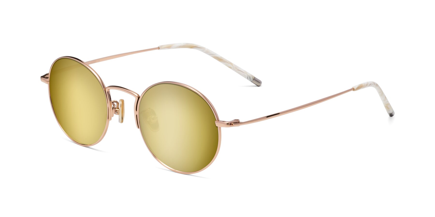 Angle of 80033 in Rose Gold with Gold Mirrored Lenses