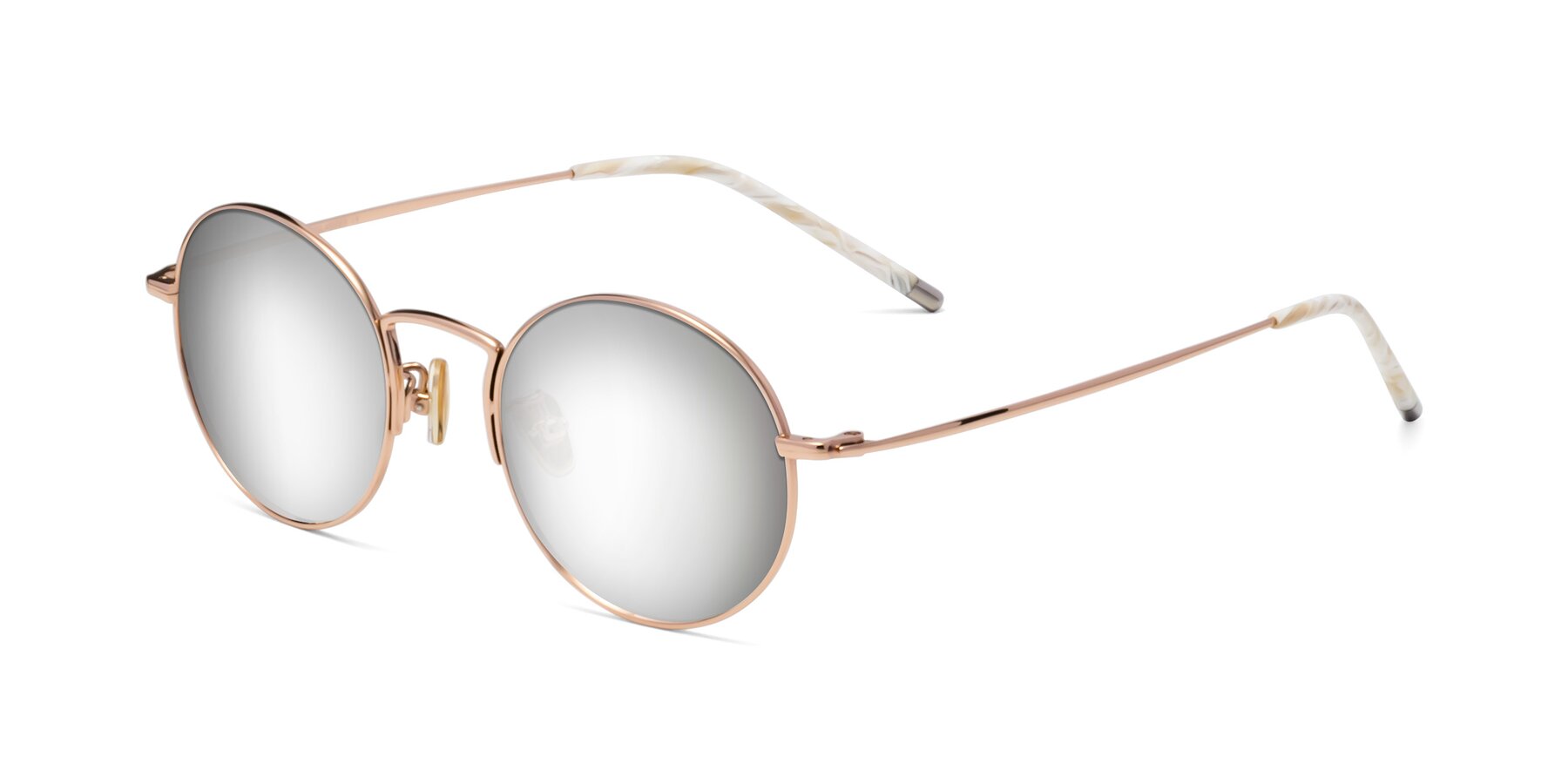 Angle of 80033 in Rose Gold with Silver Mirrored Lenses