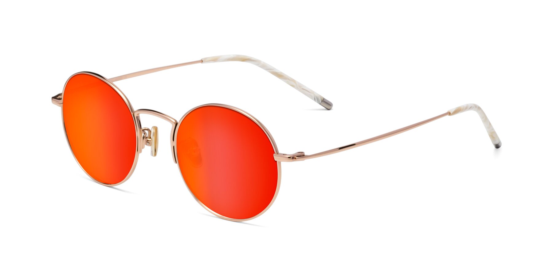 Angle of 80033 in Rose Gold with Red Gold Mirrored Lenses
