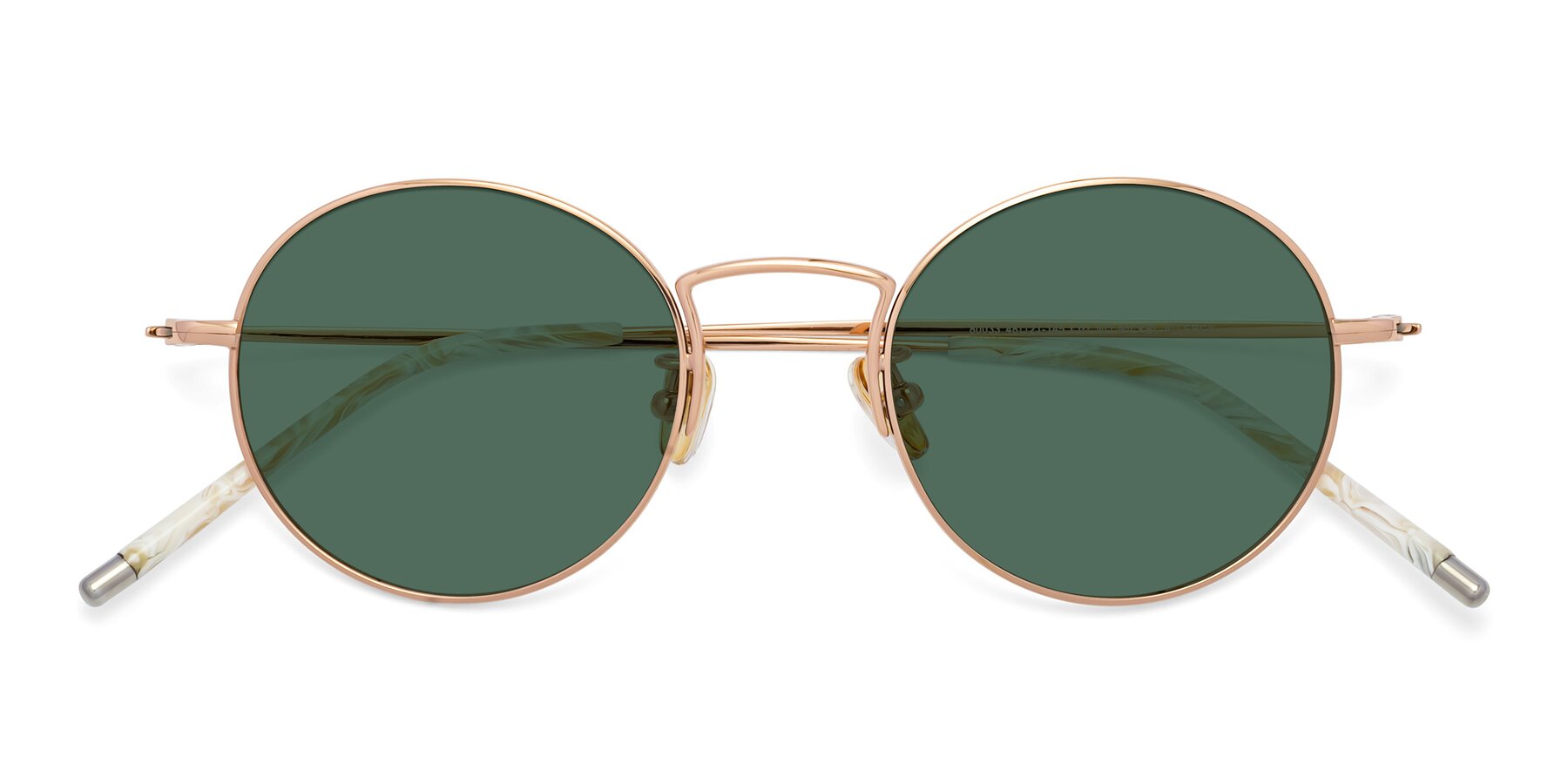 Folded Front of 80033 in Rose Gold with Green Polarized Lenses