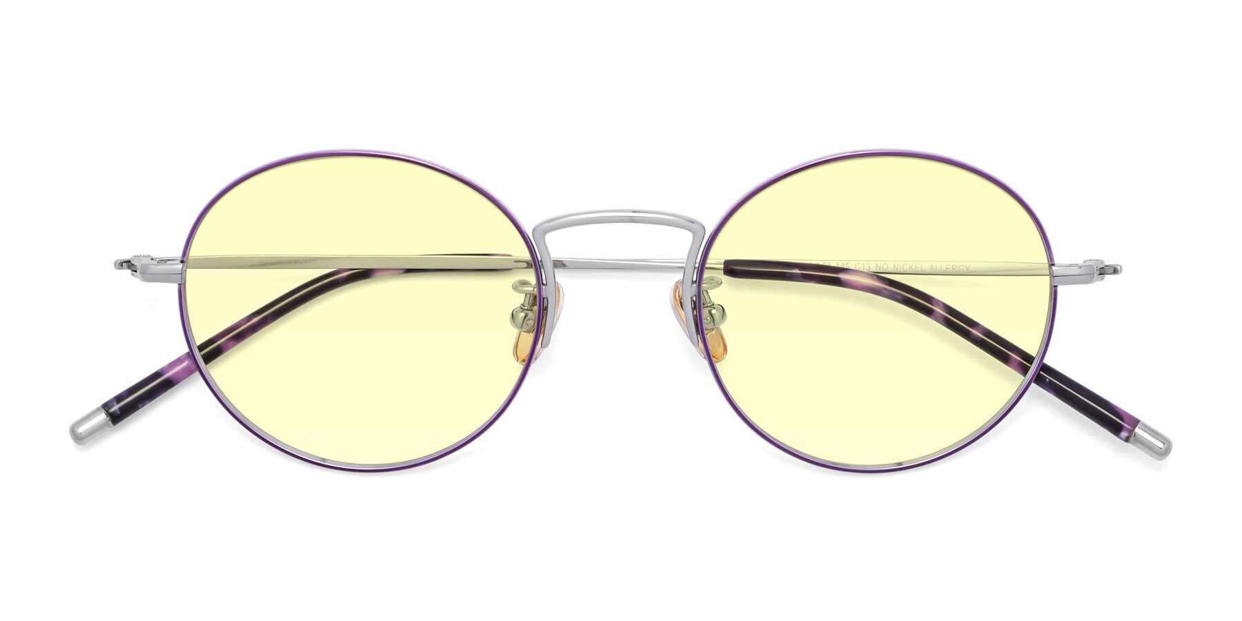 Folded Front of 80033 in Voilet-Silver with Light Yellow Tinted Lenses