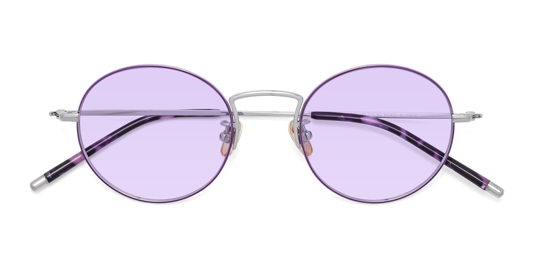 Folded Front of 80033 in Voilet-Silver with Light Purple Tinted Lenses