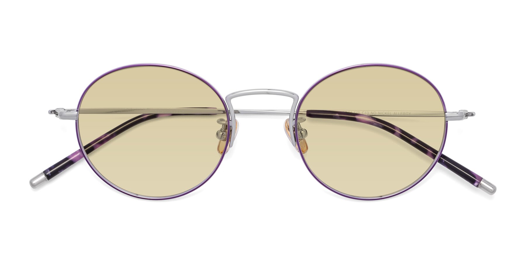 Folded Front of 80033 in Voilet-Silver with Light Champagne Tinted Lenses