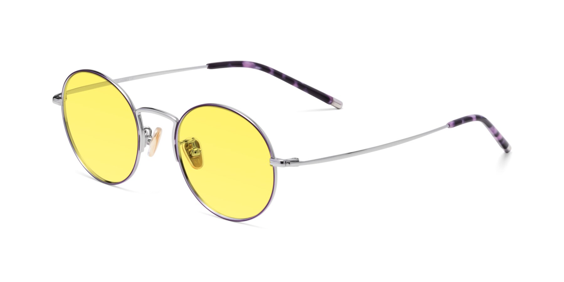 Angle of 80033 in Voilet-Silver with Medium Yellow Tinted Lenses
