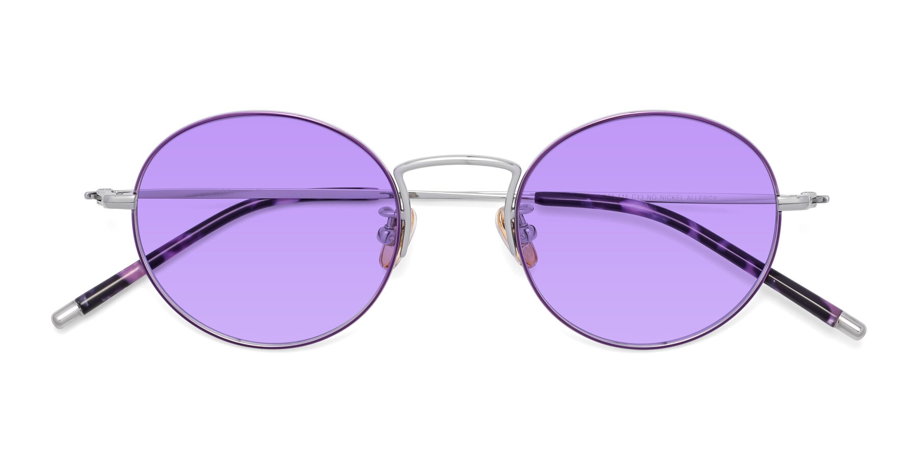 Folded Front of 80033 in Voilet-Silver with Medium Purple Tinted Lenses