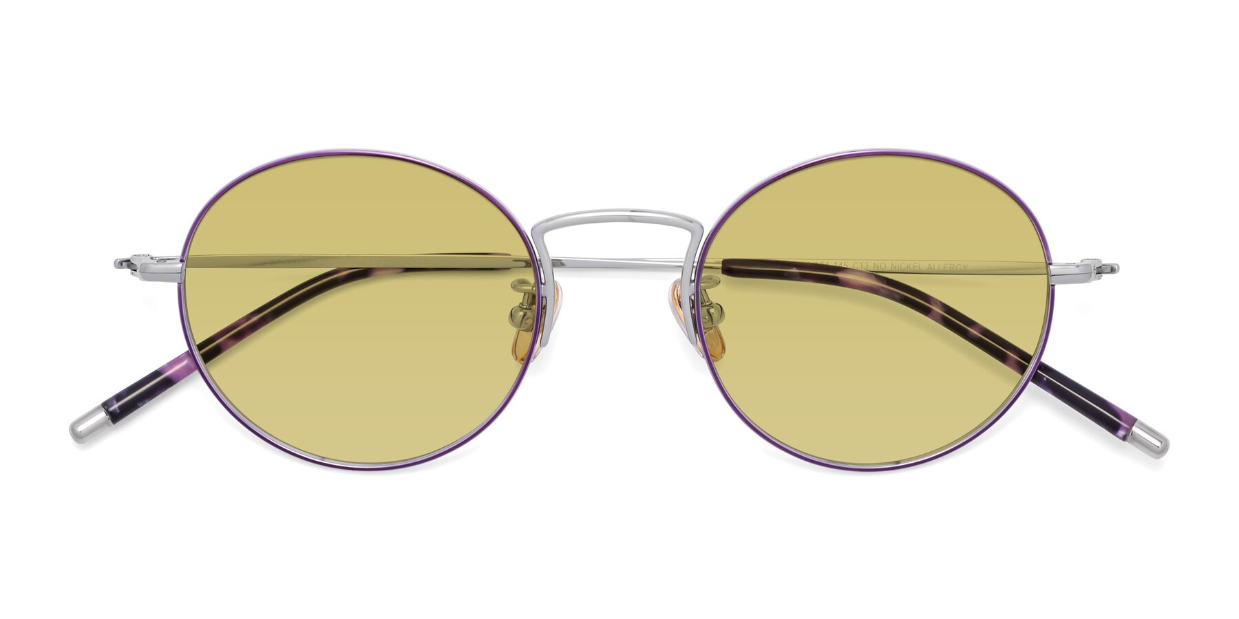 Folded Front of 80033 in Voilet-Silver with Medium Champagne Tinted Lenses