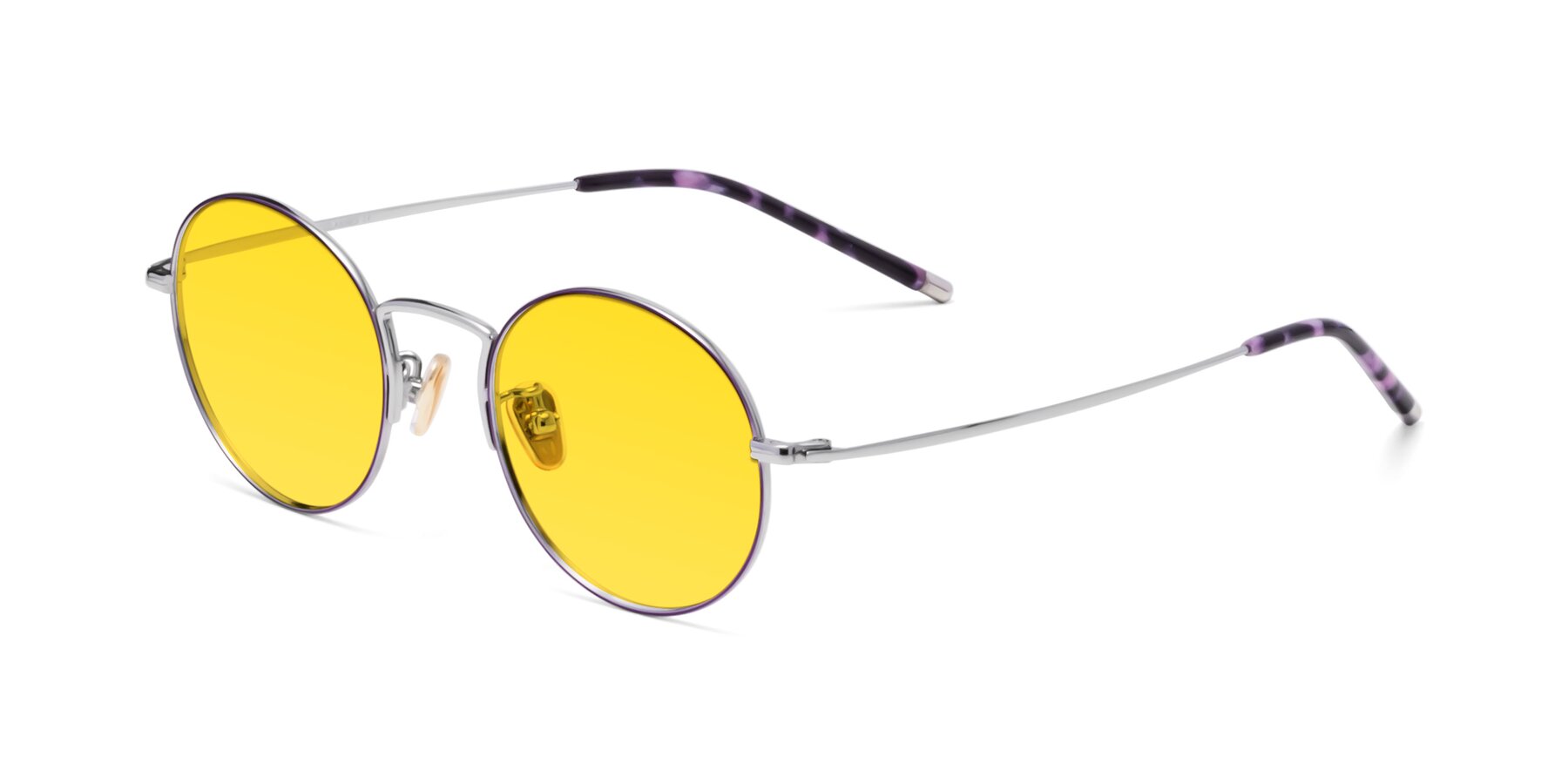 Angle of 80033 in Voilet-Silver with Yellow Tinted Lenses