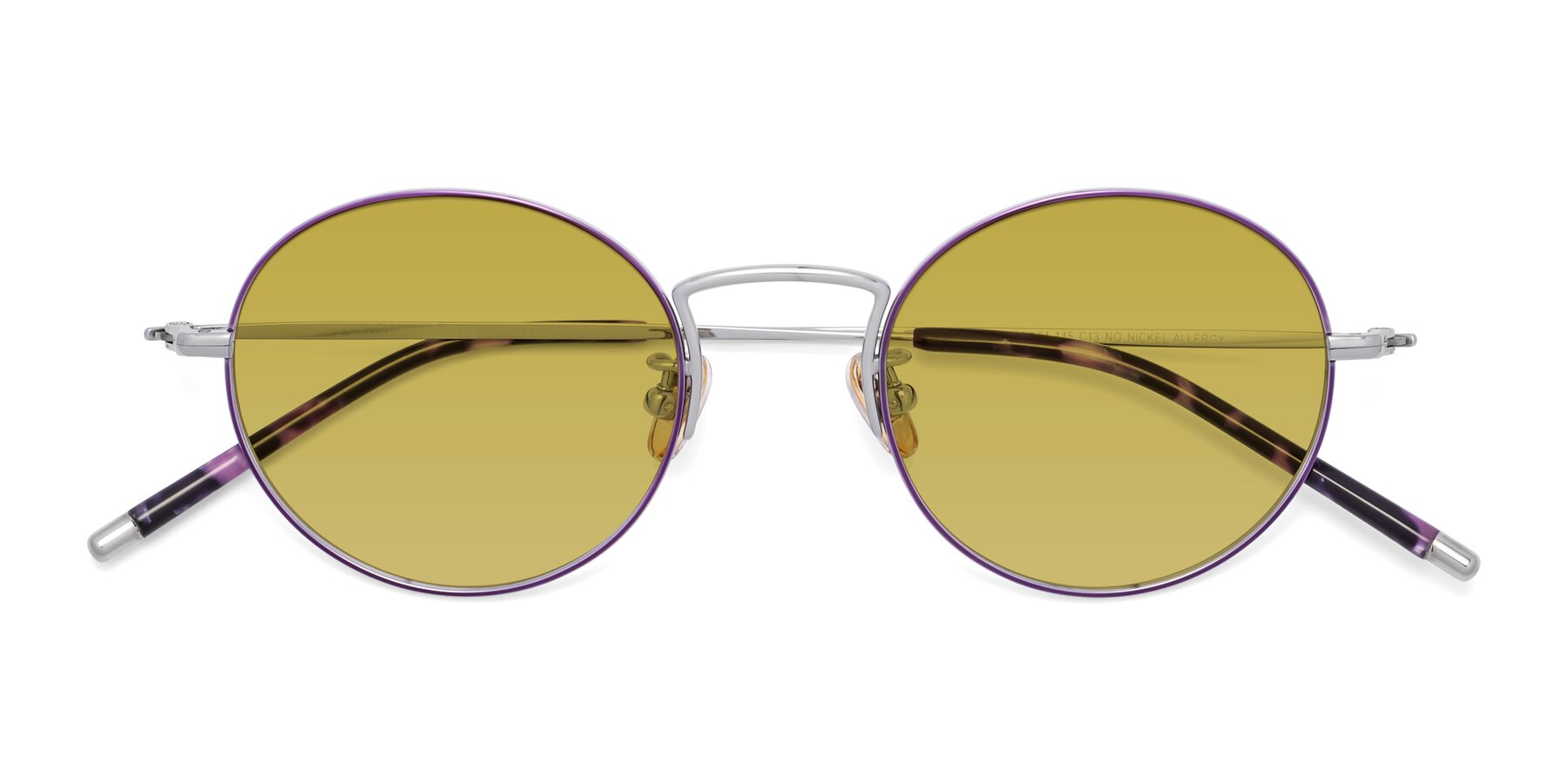 Folded Front of 80033 in Voilet-Silver with Champagne Tinted Lenses