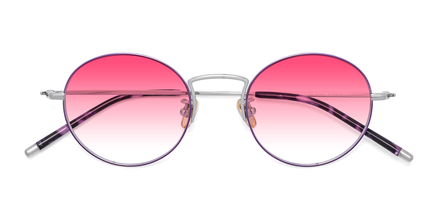 Folded Front of 80033 in Voilet-Silver with Pink Gradient Lenses