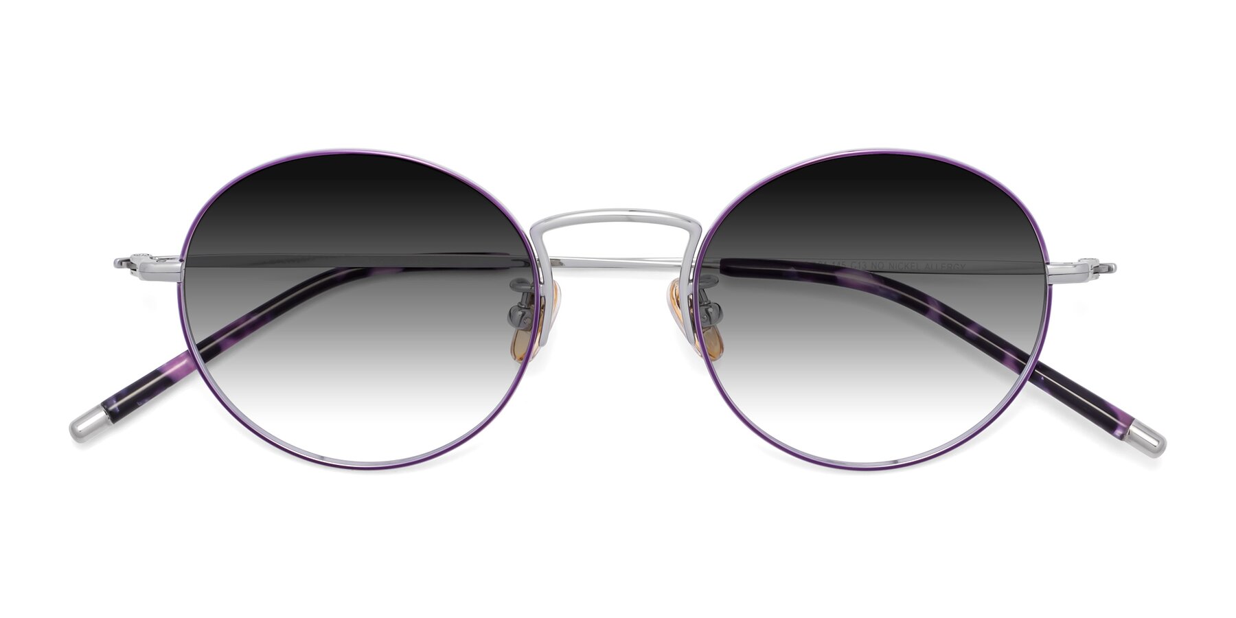 Folded Front of 80033 in Voilet-Silver with Gray Gradient Lenses