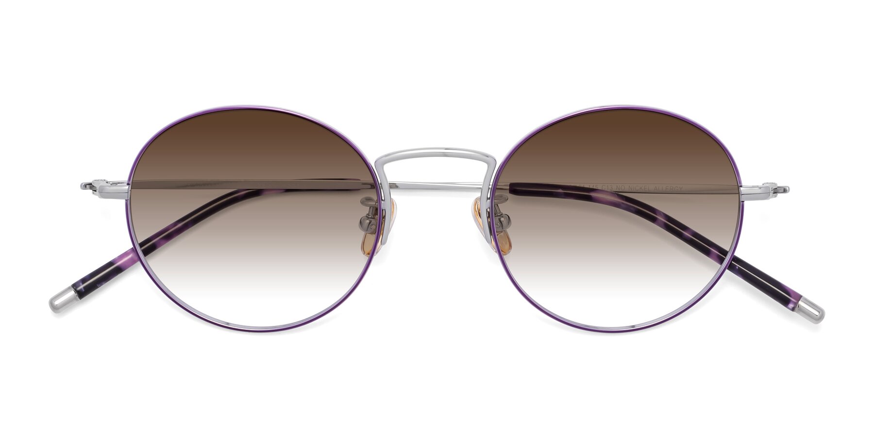 Folded Front of 80033 in Voilet-Silver with Brown Gradient Lenses