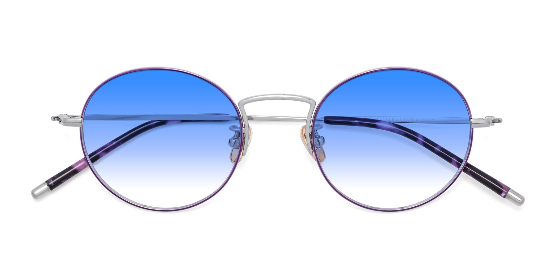 Folded Front of 80033 in Voilet-Silver with Blue Gradient Lenses