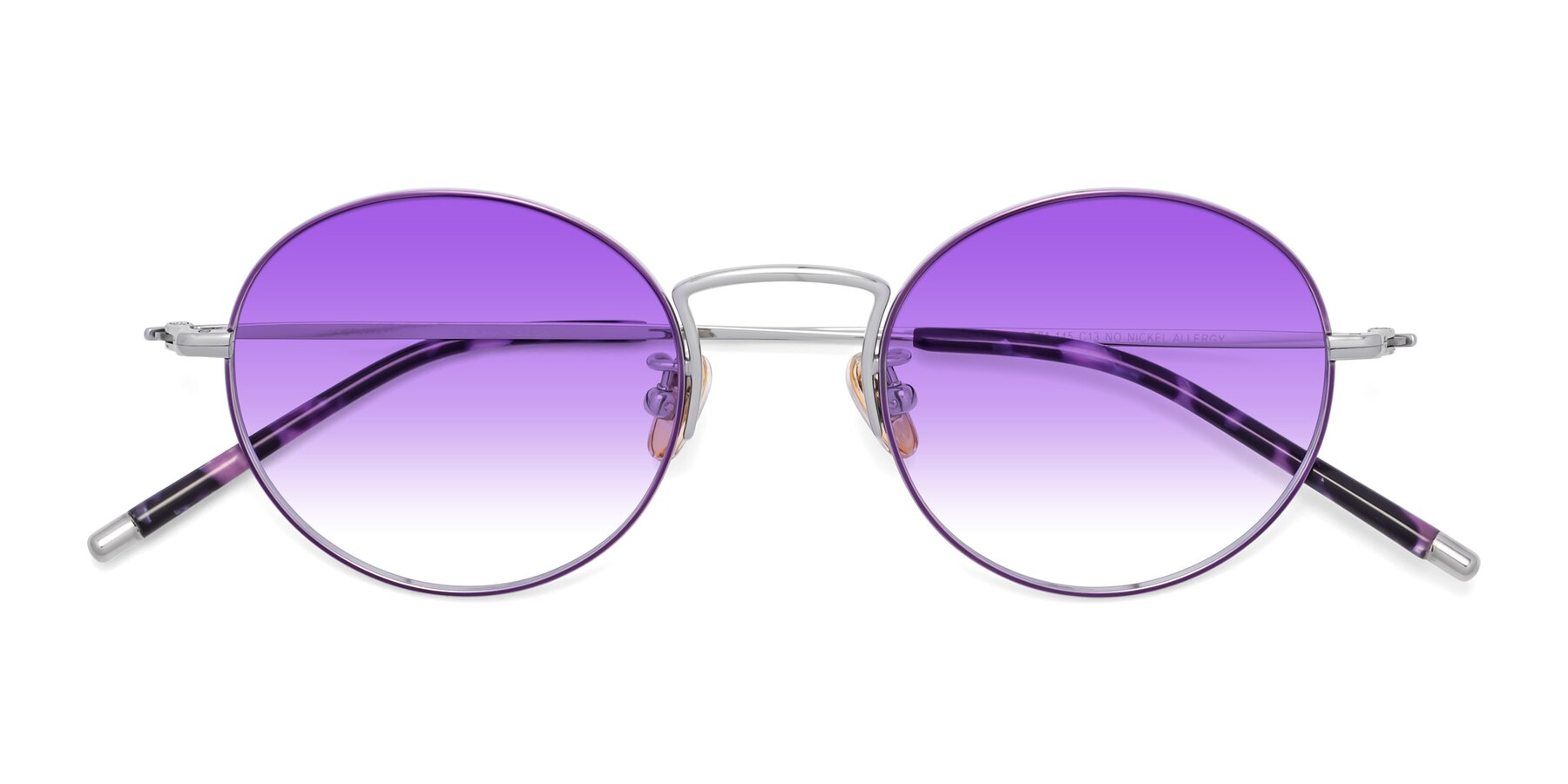 Folded Front of 80033 in Voilet-Silver with Purple Gradient Lenses