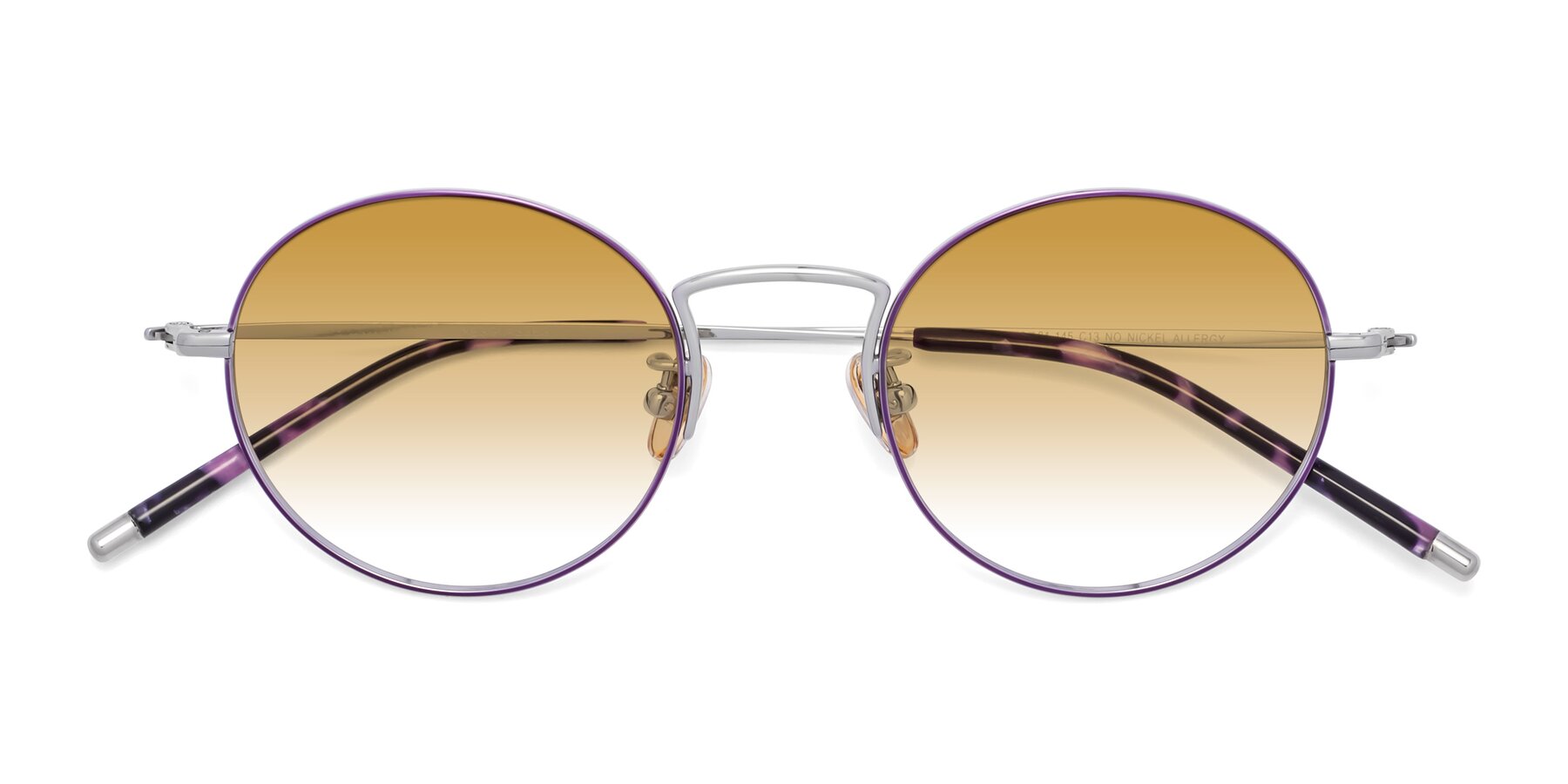 Folded Front of 80033 in Voilet-Silver with Champagne Gradient Lenses