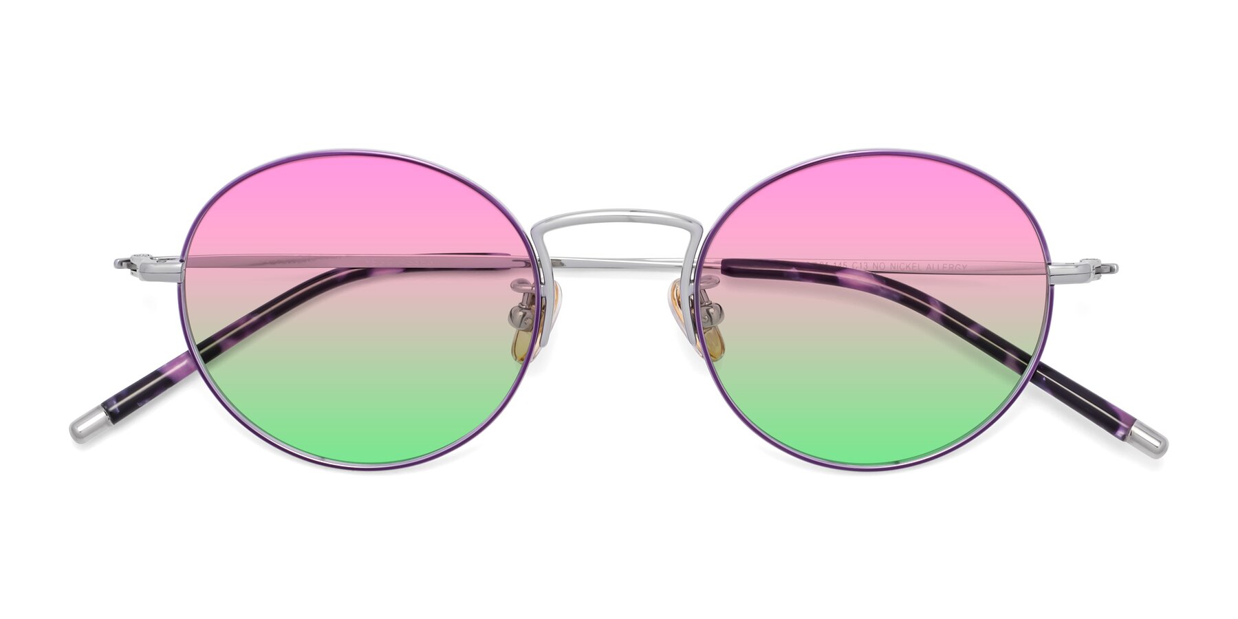 Folded Front of 80033 in Voilet-Silver with Pink / Green Gradient Lenses