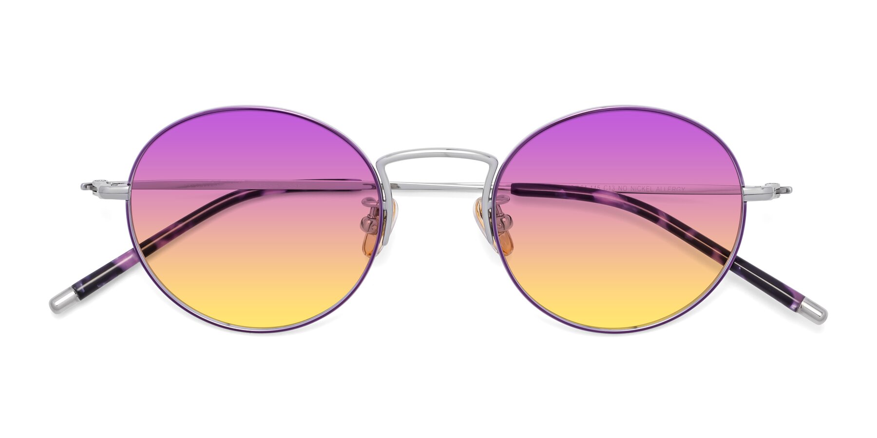 Folded Front of 80033 in Voilet-Silver with Purple / Yellow Gradient Lenses