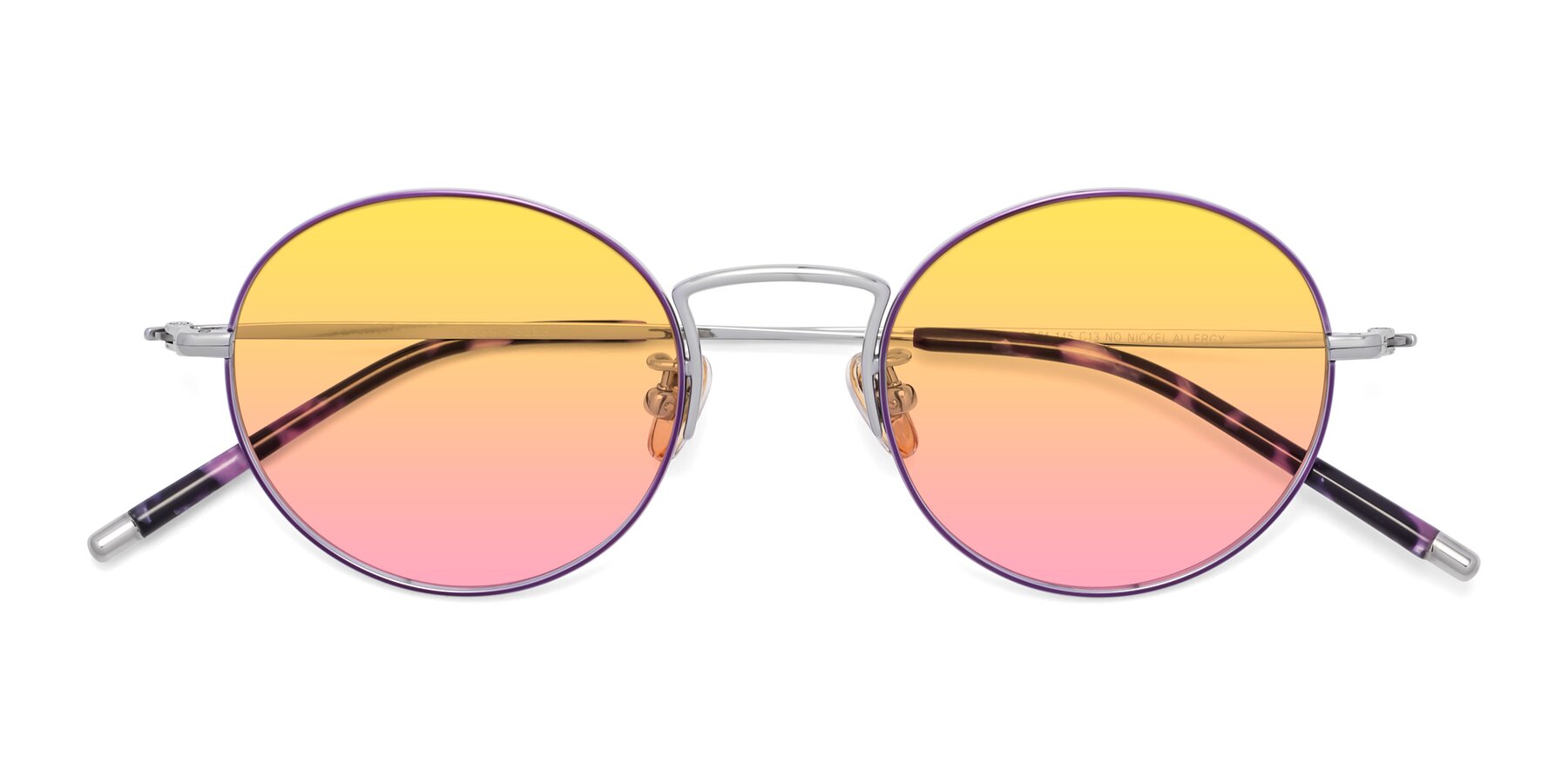 Folded Front of 80033 in Voilet-Silver with Yellow / Pink Gradient Lenses
